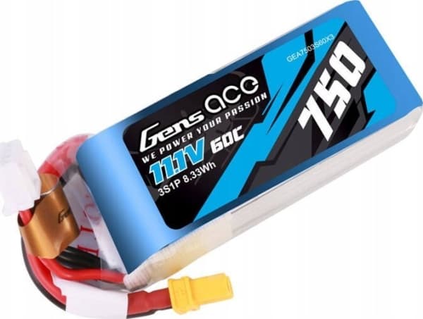Gens Ace Gens Ace 750mAH 11,1V 60C 3S1P Lipo-batteri med XT30-kontakt