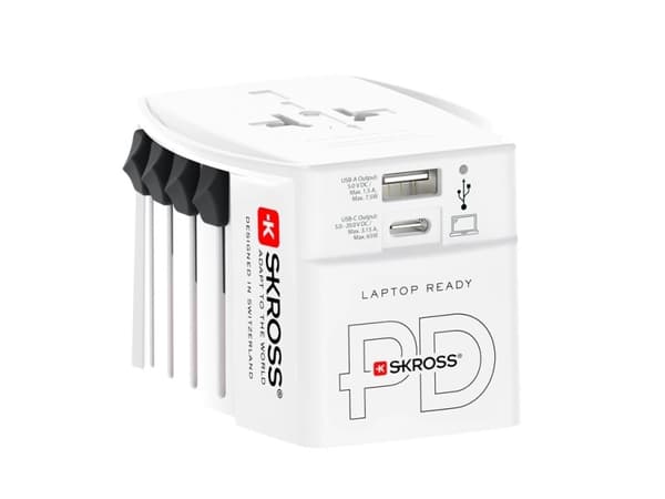 Världsreseadapter MUV USB AC65PD USB-A+USB-C PD 65W Ojordad