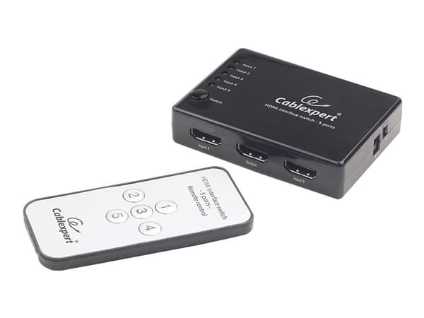 Cablexpert DSW-HDMI-53 - Video-/ljudomkopplare - 5 x HDMI - skrivbordsmodell