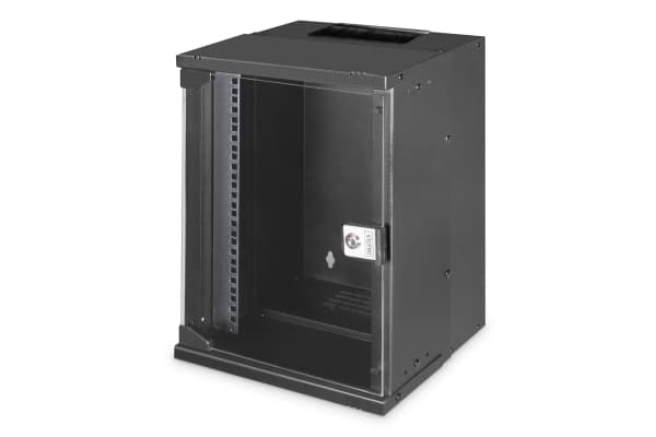 Digitus DN-49103, Seinäkiinnitteinen teline, 9U, 60kg, Avainlukko, Telinekiskot, Parannettu kaapelinhallinta
