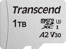 Transcend USD300S - Flash-minneskort (adapter inkluderad) - 1 TB - A2 / Video Class V30 / UHS-I U3 / Class10 - microSDXC UHS-I U3