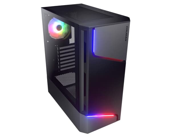 COUGAR Gaming MX360 RGB, Midi Tower, PC, Svart, ATX, micro ATX, Mini-ATX, Multi, Fall fläktar