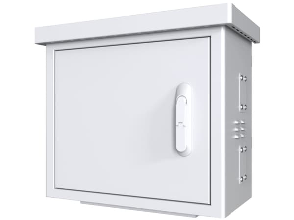Lanview by Logon - Camera surveillance cabinet - midi radius, for 4 cameras - med 2 kjølevifter, termostat - stangmonterbar - hvit, RAL 7035