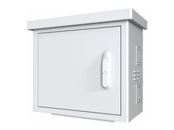 Lanview by Logon - Camera surveillance cabinet - midi radius, for 4 cameras - med 2 kjølevifter, termostat - stangmonterbar - hvit, RAL 7035