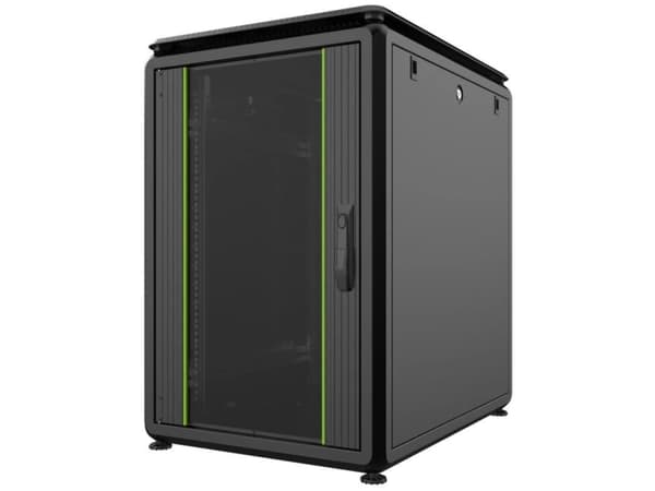 Lanview by Logon - Rack skåp - 600 x 1000 mm, data line - fristående - svart, RAL 9005 - 16U - 19"