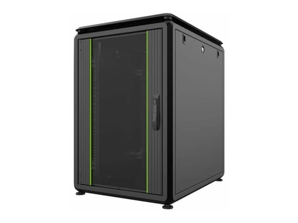 Lanview by Logon - Rack skåp - 600 x 1000 mm, data line - fristående - svart, RAL 9005 - 16U - 19"