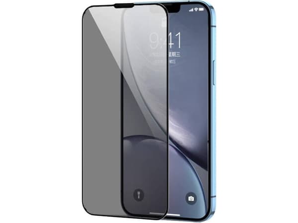 Joyroom HQ-Z34 karkaistu lasi iPhone 15 Pro mustalla kehyksellä varustettuna