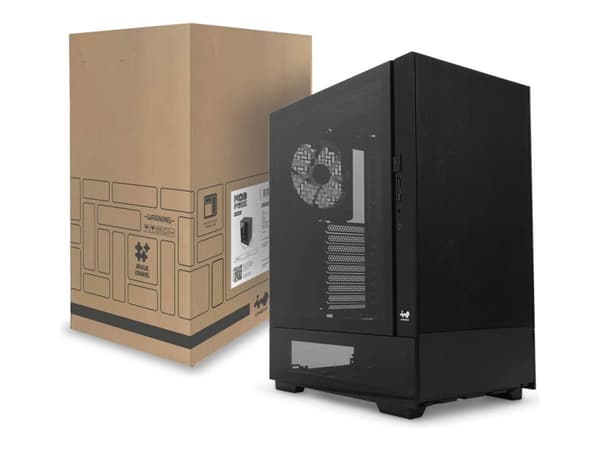 IN WIN ModFree - Base Edition - FT - utökad ATX - genomskinlig sidopanel (härdat glas) - ingen strömförsörjning (ATX12V) - svart - USB/ljud