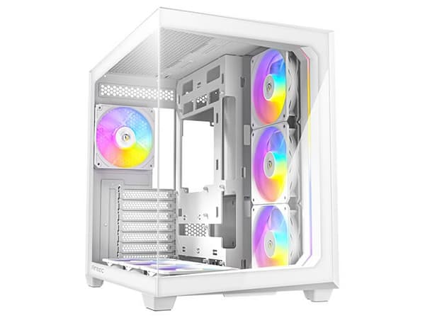 Antec C5, Midi Tower, PC, valkoinen, ATX, ITX, mikro ATX, lasi, muovi, teräs, 3x 120 mm