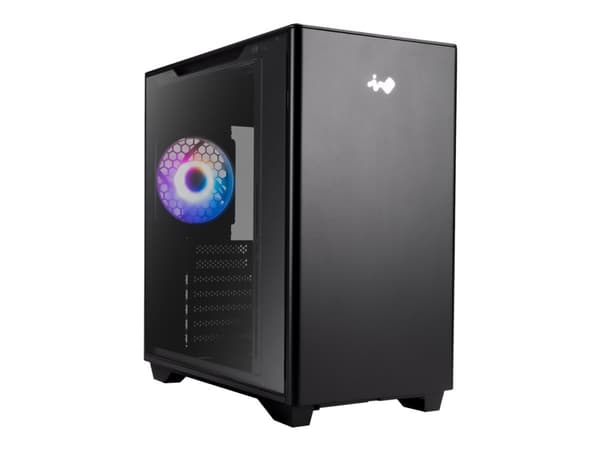 IN WIN A5 - Mid tower - utökad ATX - genomskinlig sidopanel (härdat glas) (ATX12V) - svart - USB/ljud