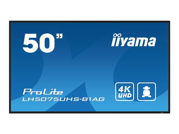 iiyama ProLite LH5075UHS-B1AG - 50" Diagonalklasse (49.5" synlig) LED-bakgrunnsbelyst LCD-skjerm - intelligent skilting - med built-in media player, Sort