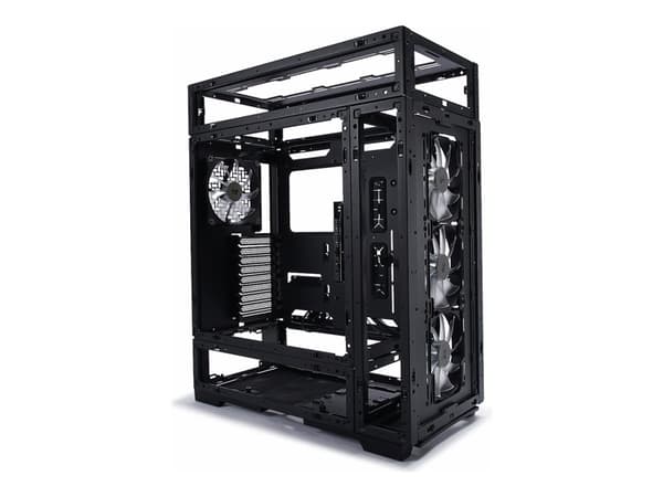 IN WIN ModFree - Deluxe Edition - FT - utvidet ATX (E-ATX) - sidepanel med vindu (herdet glass) - ingen strømforsyning (ATX12V) - svart - USB/lyd
