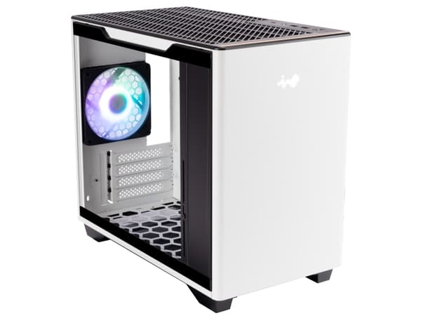 IN WIN A3 - MT - micro ATX - sidepanel med vindu (herdet glass) - ingen strømforsyning (ATX12V/ PS/2) - hvit - USB/lyd