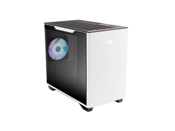 IN WIN A3 - MT - micro ATX - sidepanel med vindu (herdet glass) - ingen strømforsyning (ATX12V/ PS/2) - hvit - USB/lyd