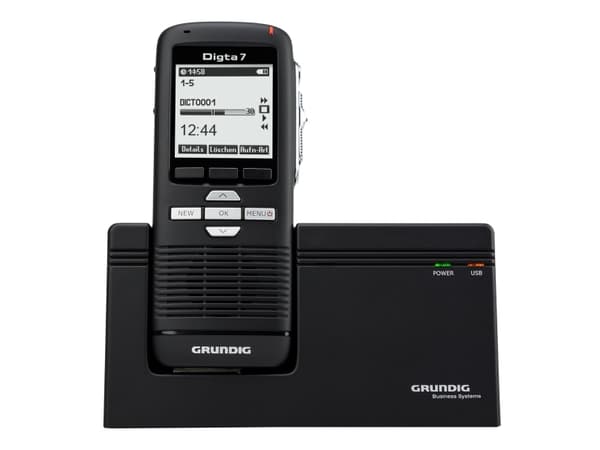 Grundig Digta 7 Stand-Alone Kit, 25 t, Quality Play (QP), Standard Play (SP), DSS, MP3, WAV, 200 - 7500 Hz, 64 - 192 Kbit/s, LCD