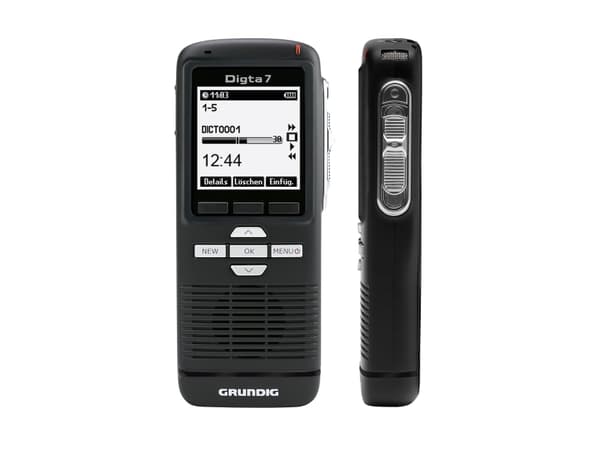 Grundig Digta 7 Stand-Alone Kit, 25 t, Quality Play (QP), Standard Play (SP), DSS, MP3, WAV, 200 - 7500 Hz, 64 - 192 Kbit/s, LCD