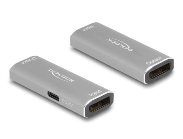 Delock - Forsterker - DisplayPort - 20-pins DisplayPort / 20-pins DisplayPort - opp til 20 m