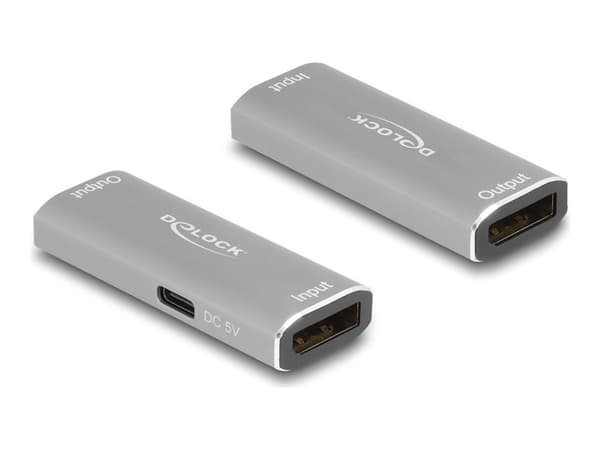 Delock - Forsterker - DisplayPort - 20-pins DisplayPort / 20-pins DisplayPort - opp til 20 m