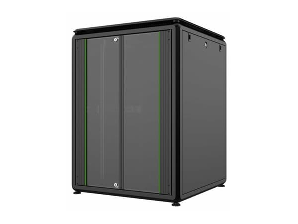 LOGON RDL20U88BL, Itseseisova teline, 20U, 600 kg, Näppäinlukko, Säädettävät jalat, Tehostunut kaapelinhallinta