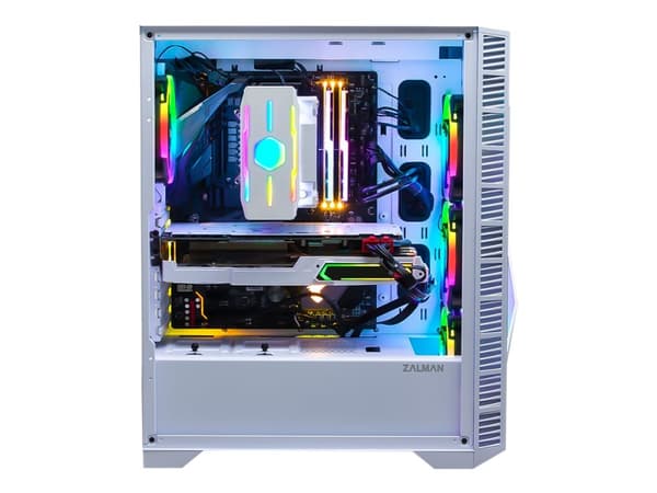 Zalman Z3 Iceberg - Mid tower - utökad ATX - genomskinlig sidopanel (härdat glas) - ingen strömförsörjning - vit - USB/ljud
