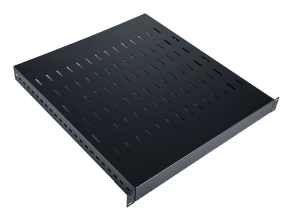 Digitus TN-19-5/9-1U-W-BK, hylly, musta, teräs, 100 kg, 1U, 48,3 cm (19")