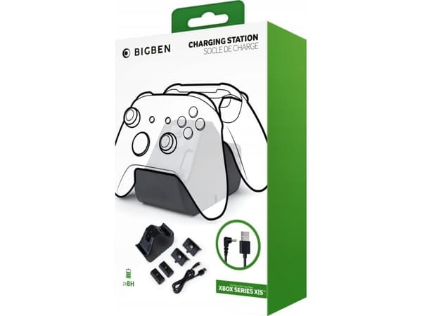 Bigben Interactive XBXDUALCHARGER, Xbox Series S, Xbox Series X, Latausjalusta, Musta, Microsoft, USB, Ripustettava laatikko