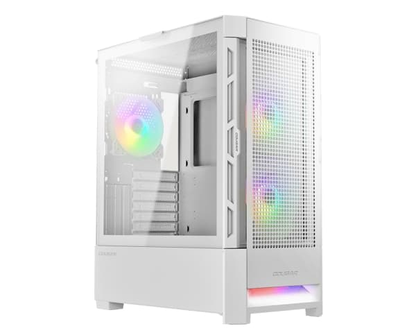 COUGAR Gaming CGR-5ZD1W-AIR-RGB, Midi Tower, PC, Vit, ATX, CEB, EATX, micro ATX, Mini-ITX, Nylon, Multi