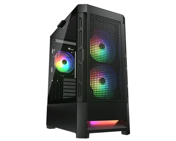 COUGAR Gaming Airface RGB, Midi Tower, PC, Svart, ATX, micro ATX, SSI CEB, Mini-ITX, EATX, Härdat glas, Metall, Spela Svart