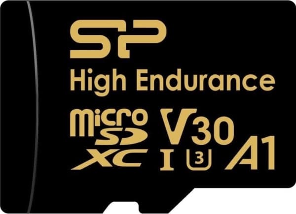SILICON POWER Golden Series - High Endurance flashminnekort (microSDXC til SD-adapter inkludert) - 128 GB - A1 / Video Class V30 / UHS-I U3 / Class10
