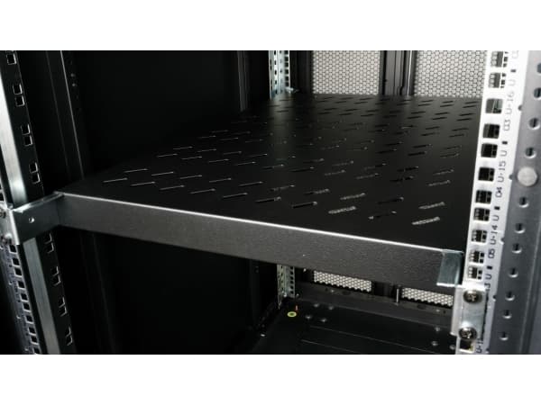 Equip EZVS-19-1-10-B, jalustahylly, musta, 100 kg, 1U, Turkki, 48,3 cm (19")