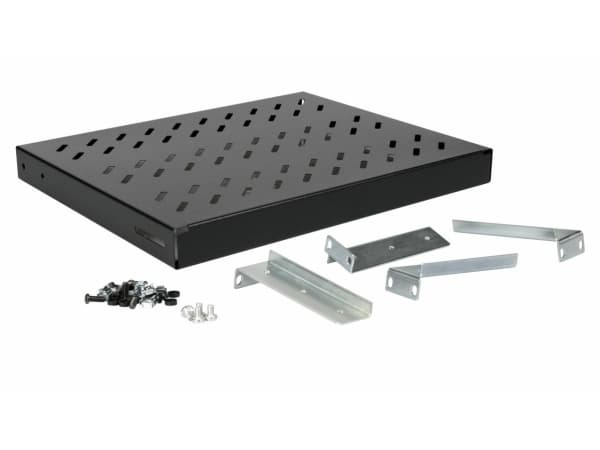 Equip EZVS-19-1-35-B, Hylla till rackskåp, Svart, 100 kg, 1U, Turkiet, 48,3 cm (19")