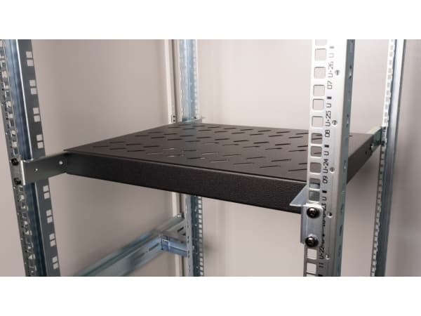 Equip EZVS-19-1-35-B, Hylla till rackskåp, Svart, 100 kg, 1U, Turkiet, 48,3 cm (19")