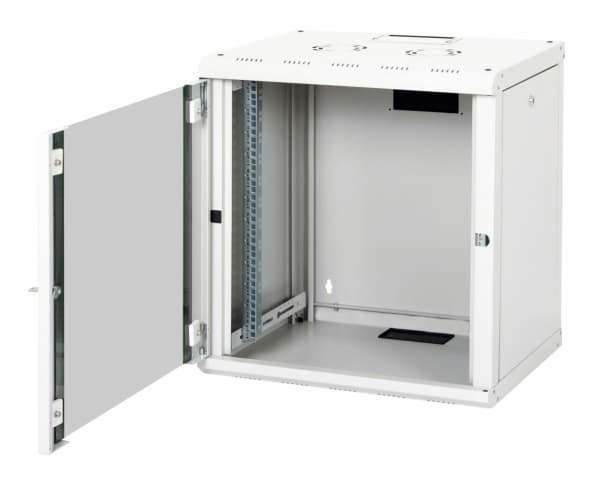 Equip EPM-12-6045-G-CBAA, Väggmonterad rack, 12U, Knapplås, Kuggskenor, 22,5 kg, Ljusgrå