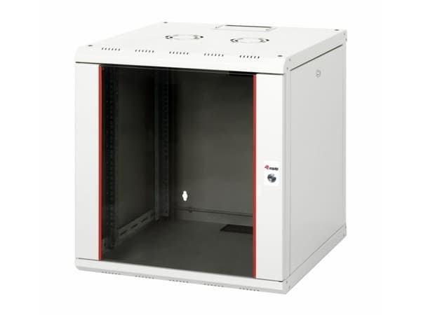 Equip EPM-12-6060-G-CBAA, Veggmonterbar hylle, 12U, Nøkkellås, Rack skinner, 28 kg, Lysegrå