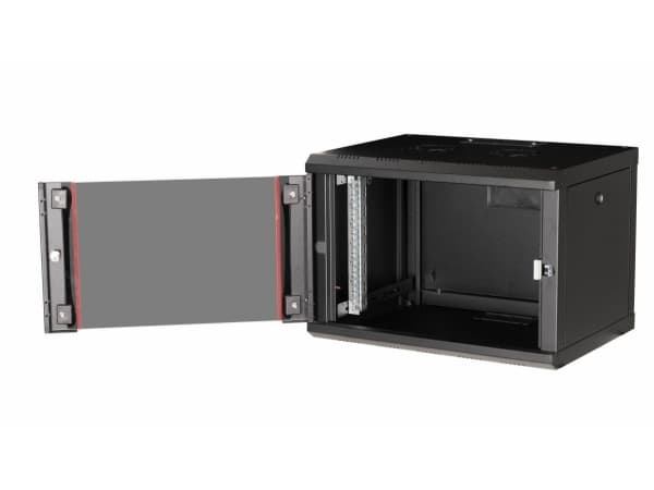 Equip EPM-07-6045-B-CBAA, Seinäkiinnitteinen teline, 7U, Avainlukko, Telinekiskot, 14.5kg, Musta