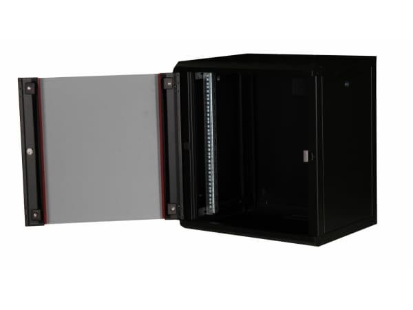 Equip EPM-12-6045-B-CBAA, Veggmonterbar hylle, 12U, Nøkkellås, Rack skinner, 22,5 kg, Sort