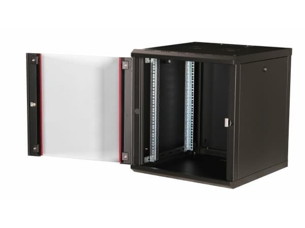 Equip EPM-12-6060-B-CBAA, Veggmonterbar hylle, 12U, Nøkkellås, Rack skinner, 28 kg, Sort