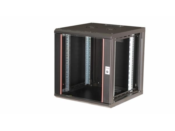 Equip EPM-12-6060-B-CBAA, Veggmonterbar hylle, 12U, Nøkkellås, Rack skinner, 28 kg, Sort