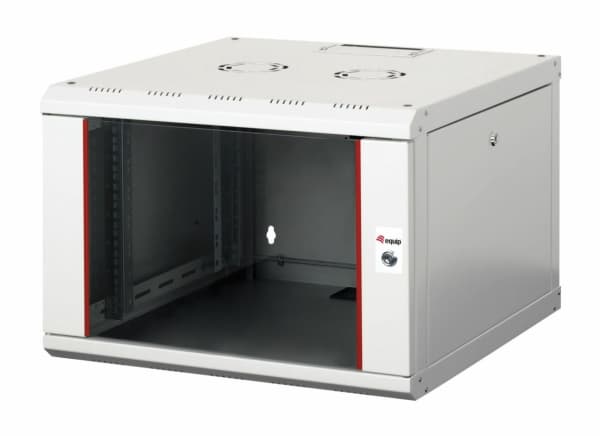 Equip EPM-07-6060-G-CBAA, Väggmonterad rack, 7U, Knapplås, Kuggskenor, 18 kg, Ljusgrå