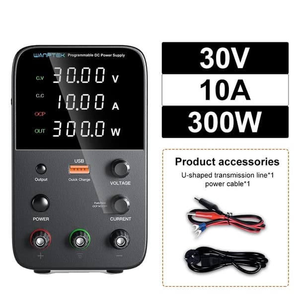 Justerbar DC-strømforsyning, Programmerbar Hukommelsesfunktion, Stabiliseret Spændingsregulering, 60V 5A 30V 10A