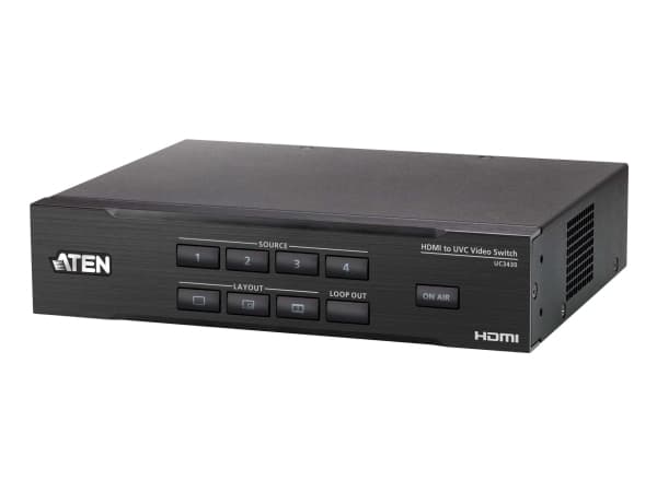 ATEN UC3430, Svart, HDMI, 3840 x 2160 pixlar, Metall, Taiwan, 3840 x 2160 1920 x 1080 1280 x 720