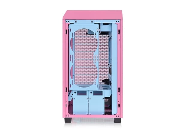 Thermaltake The Tower 200 - MT - mini ITX - genomskinlig sidopanel (härdat glas) - ingen strömförsörjning (PS/2) - bubbelrosa - USB/ljud