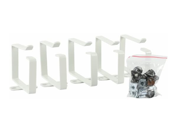 Lanview by Logon - Kabelkrok - aluminum, 88 x 60 mm - hvit, RAL 7035 - 1U - 19" (en pakke 5 deler)