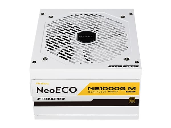Antec Neo Eco NE1000G M - Strømforsyning (intern) - ATX12V 3.0 - 80 PLUS Gold - AC 100-240 V - 1000 watt - aktiv PFC - Europa - hvit