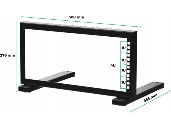 Stalflex Rack Stand 19" 4U Black STR19-4U-B