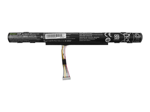Green Cell - Batteri til bærbar PC (tilsvarer: Acer AL15A32) - litiumion - 4-cellers - 1800 mAh - svart - for Acer Aspire E 15; TravelMate P277