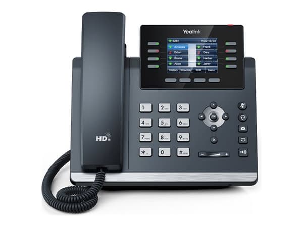 Yealink SIP-T44W - VoIP-telefon med anrops-ID - 5-veis anropskapasitet - SIP, RTCP-XR, VQ-RTCPXR, SRTP - 12 linjer - klassisk grå Grå
