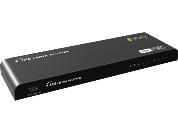 Techly IDATA HDMI2-4K8HDR, HDMI, 8x HDMI, 1 x HDMI, 3840 x 2160 piksler, sortering, 5 m
