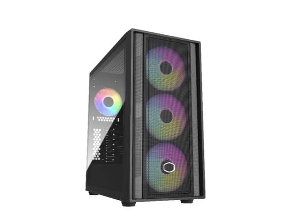 Cooler Master MasterBox 600, pöytäkone, PC, musta, ATX, EATX, ITX, mikro ATX, muovi, teräs, karkaistu lasi, lisää