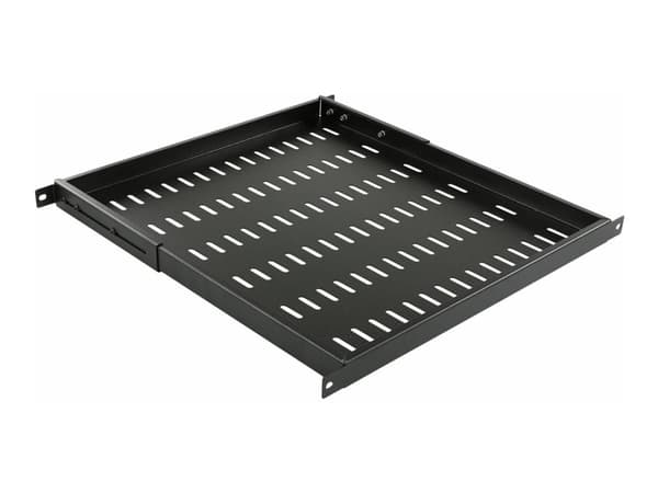 Lanview by Logon - Rackhylde - D=470 mm, säädettävä sivuvarsi - lajiteltu, RAL 9005 - 0.5U - 19"